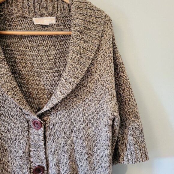 Michael Kors Medium Shawl Collar Short Sleeve Cardigan - Picture 6 of 10